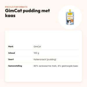 GimCat pudding met kaas kattensnack 100 g – lactosearm – productinformatie