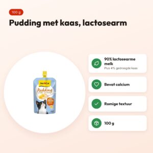 GimCat pudding met kaas kattensnack 100 g – lactosearm – voordelen