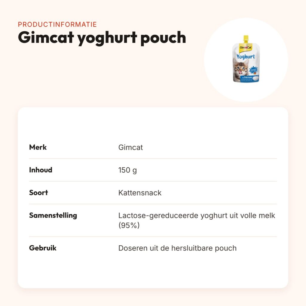 Gimcat yoghurt voor katten 150 g – lactose-gereduceerd, hersluitbaar – productinformatie