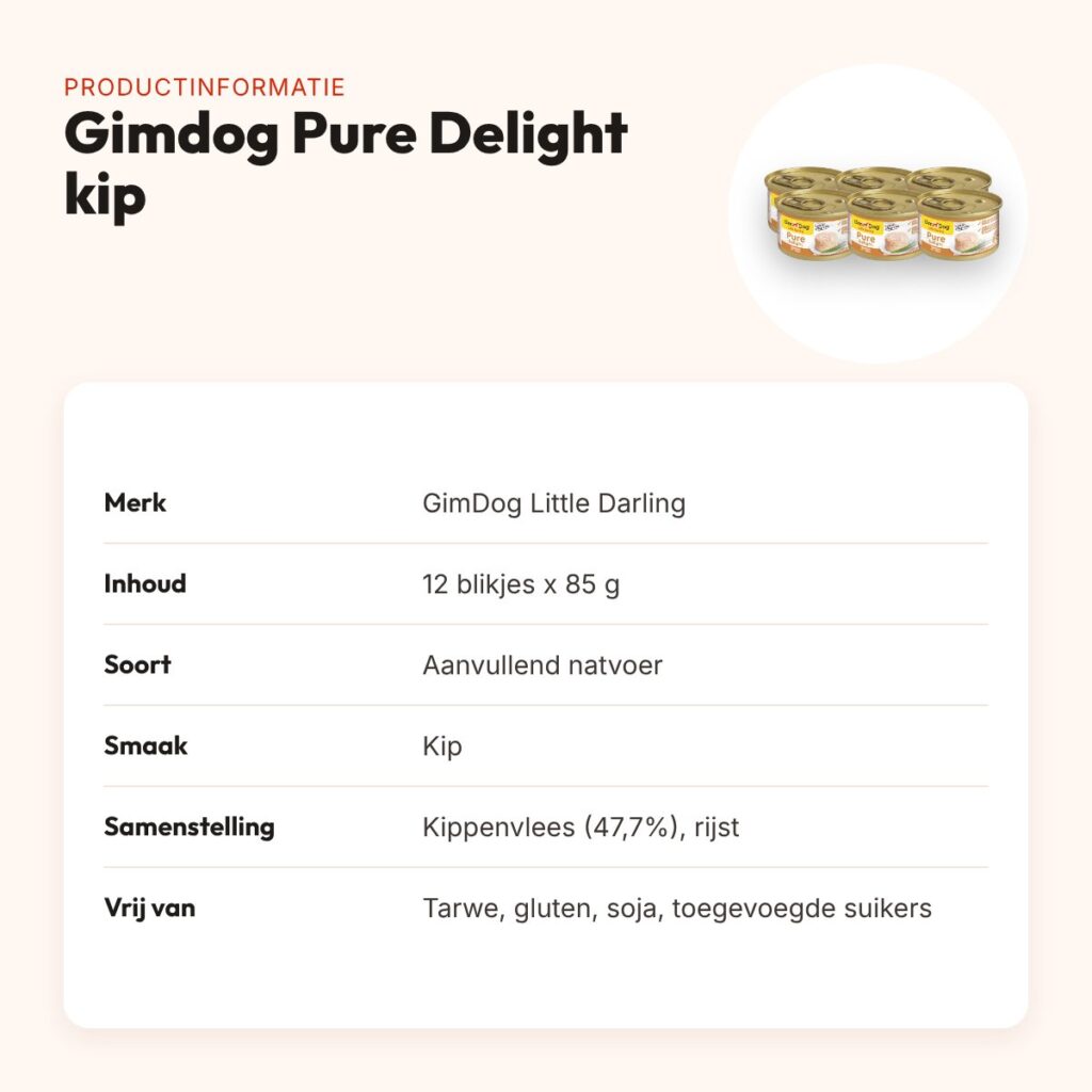 Gimdog Little Darling Pure Delight natvoer kip 12 x 85 g – productinformatie