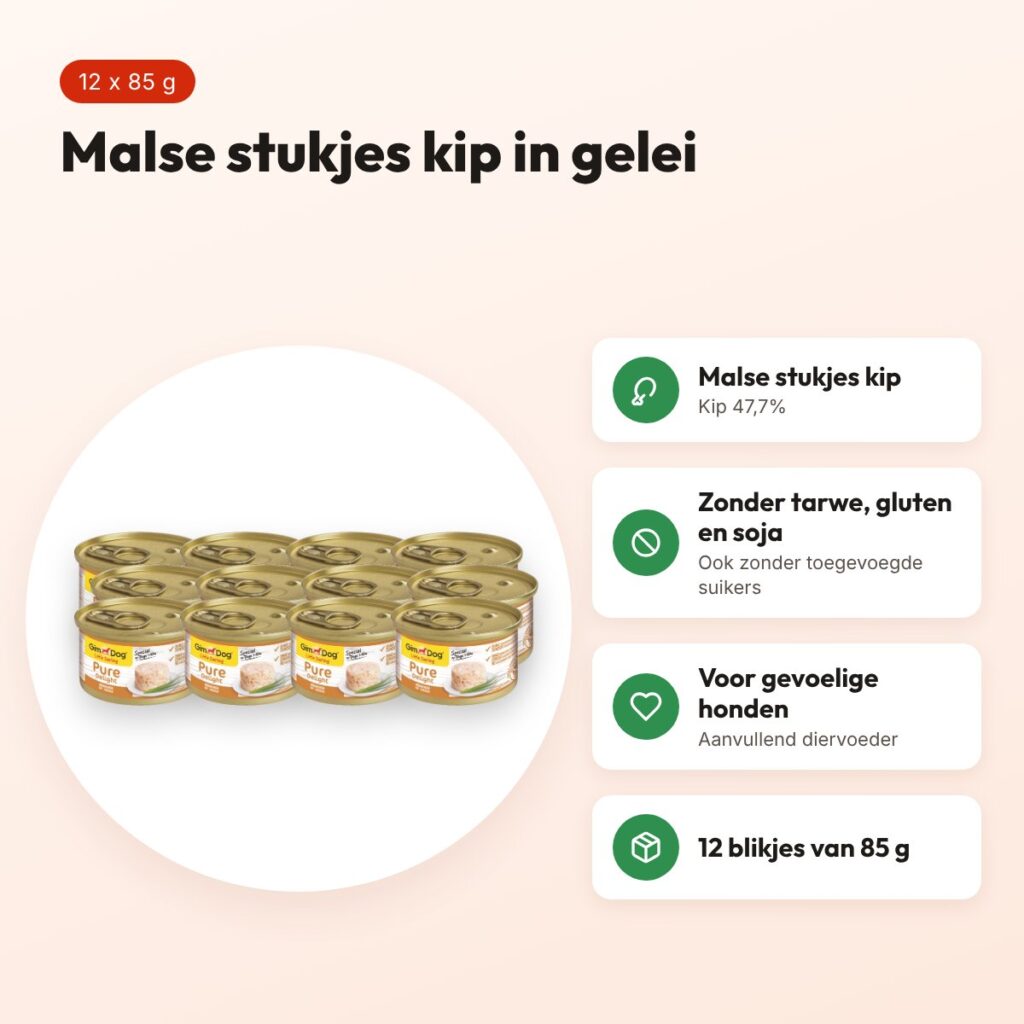 Gimdog Little Darling Pure Delight natvoer kip 12 x 85 g – voordelen