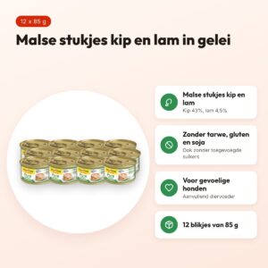 Gimdog Little Darling Pure Delight natvoer kip en lam 12 x 85 g – voordelen