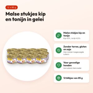 Gimdog Little Darling Pure Delight natvoer kip en tonijn 12 x 85 g – voordelen