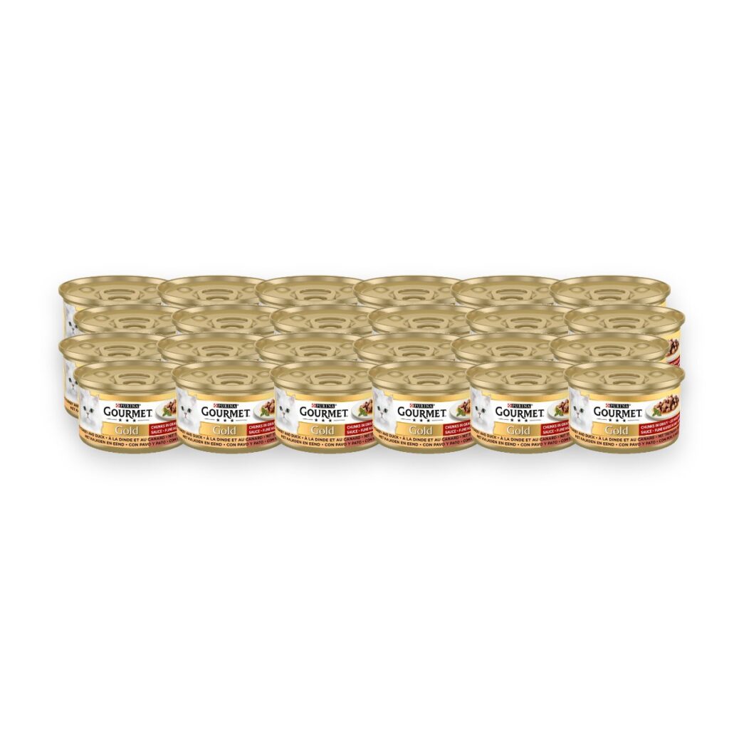 Gourmet Gold kattenvoer fijne hapjes kalkoen en eend 24 x 85 g