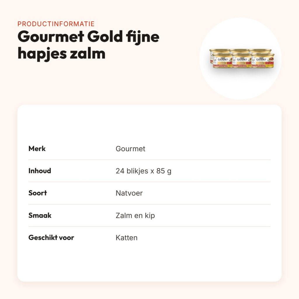 Gourmet Gold kattenvoer fijne hapjes zalm en kip 24 x 85 g – productinformatie
