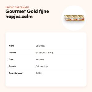 Gourmet Gold kattenvoer fijne hapjes zalm en kip 24 x 85 g – productinformatie