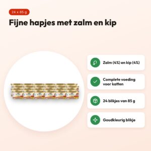 Gourmet Gold kattenvoer fijne hapjes zalm en kip 24 x 85 g – voordelen