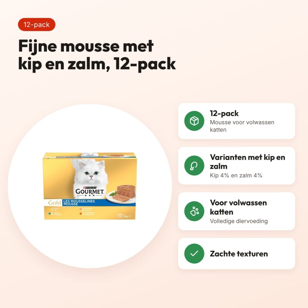 Gourmet Gold kattenvoer fijne mousse met kip 12-pack – voordelen