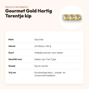 Gourmet Gold kattenvoer Hartig Torentje kip en wortel 24 x 85 g – productinformatie