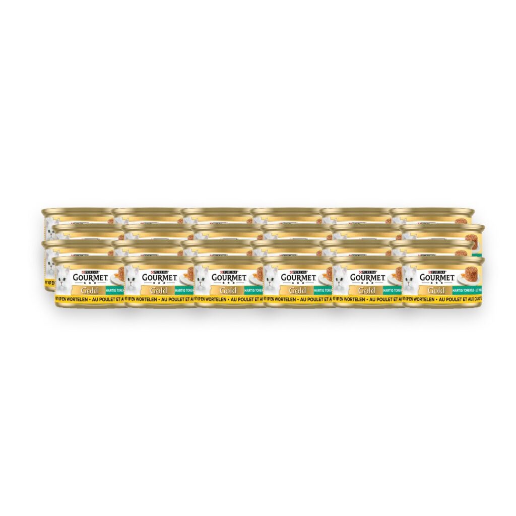 Gourmet Gold kattenvoer Hartig Torentje kip en wortel 24 x 85 g – verpakking