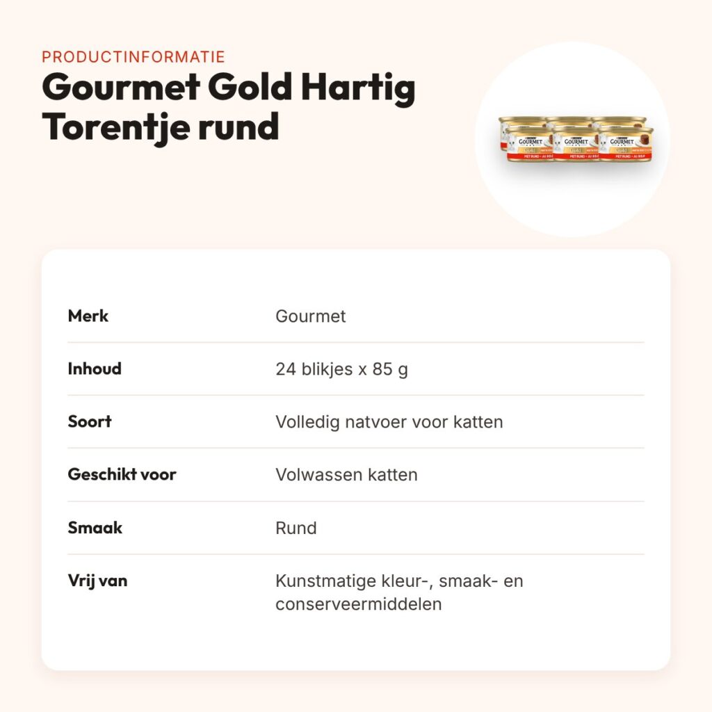 Gourmet Gold kattenvoer Hartig Torentje rund 24 x 85 g – productinformatie
