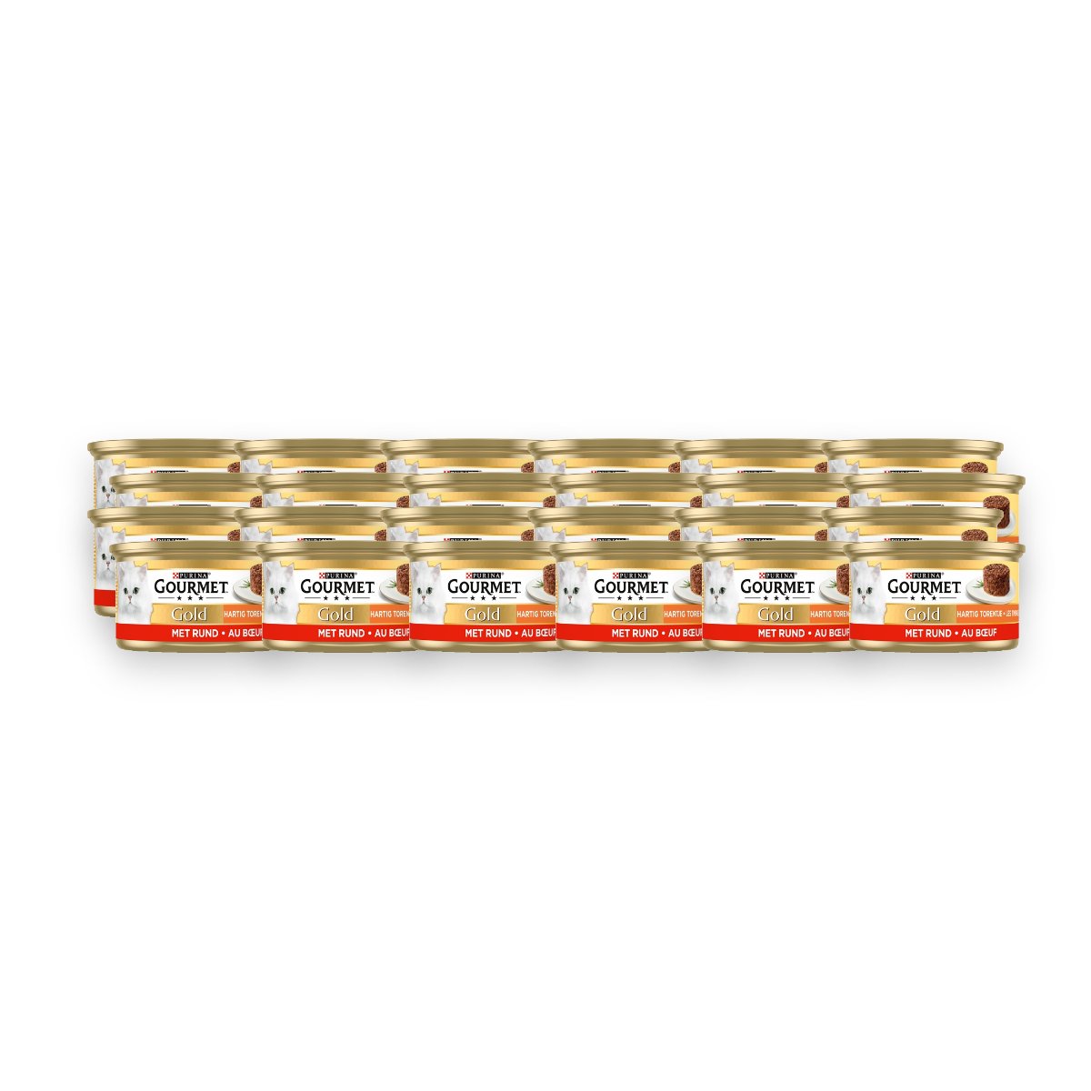 Gourmet Gold kattenvoer Hartig Torentje rund 24 x 85 g – verpakking
