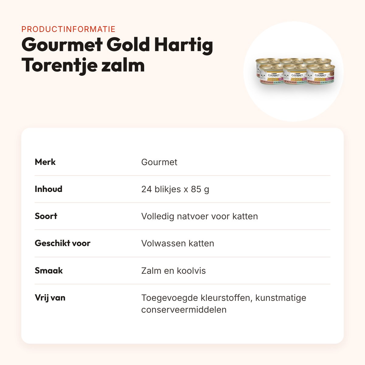 Gourmet Gold kattenvoer Hartig Torentje zalm en koolvis 24 x 85 g – productinformatie