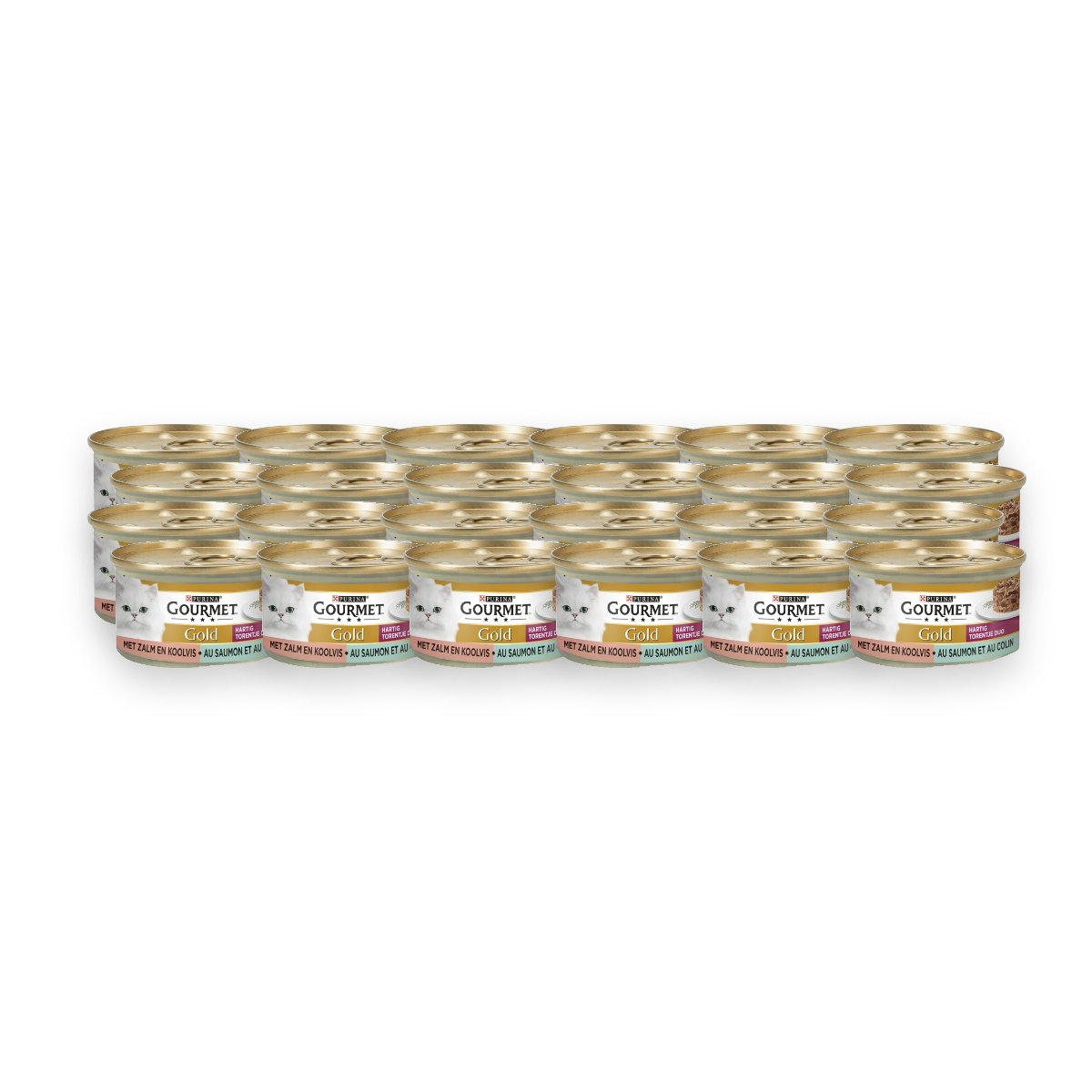 Gourmet Gold kattenvoer Hartig Torentje zalm en koolvis 24 x 85 g – verpakking