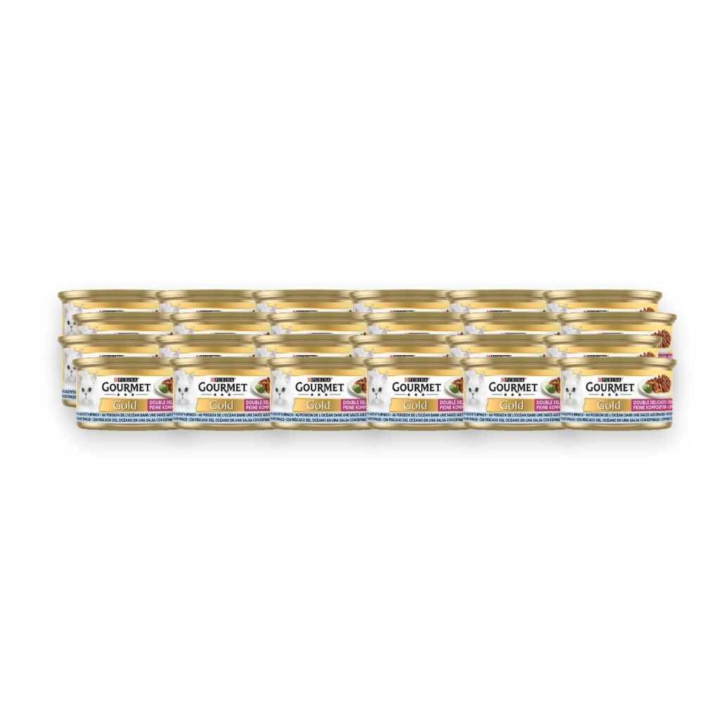 Gourmet Gold kattenvoer Luxe Mix zeevis en spinazie 24 x 85 g