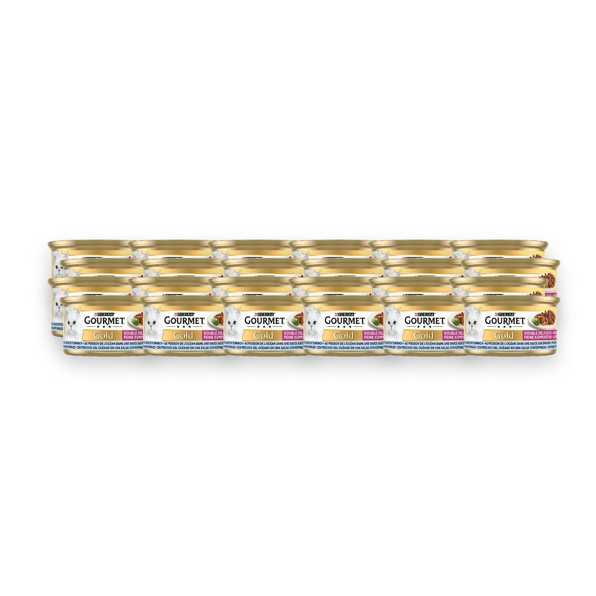 Gourmet Gold kattenvoer Luxe Mix zeevis en spinazie 24 x 85 g