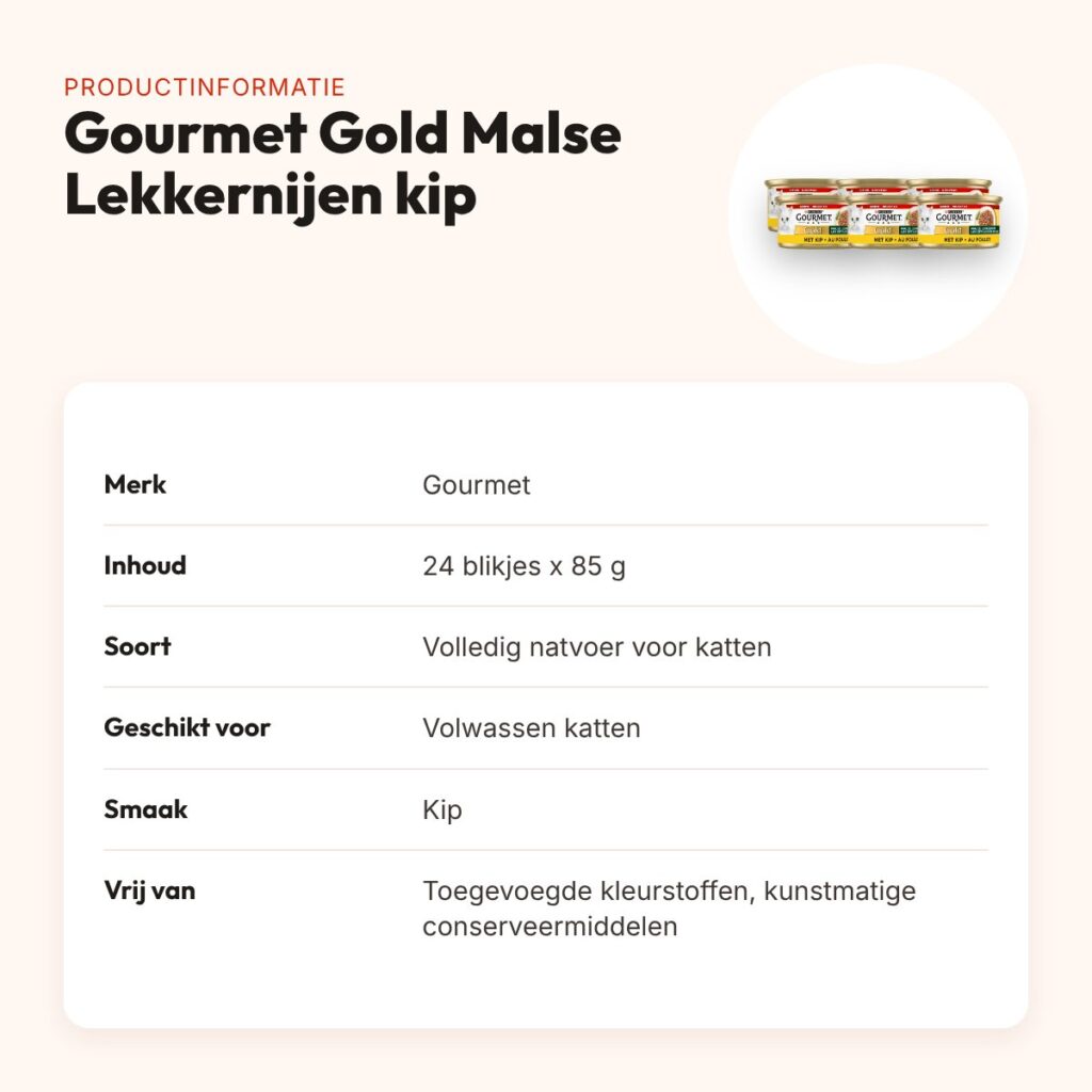 Gourmet Gold kattenvoer Malse Lekkernijen kip 24 x 85 g – productinformatie