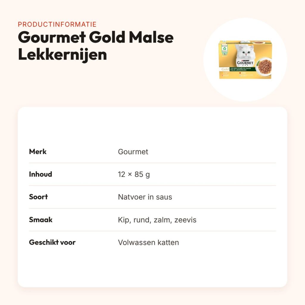 Gourmet Gold kattenvoer Malse Lekkernijen multipack 12 x 85 g – in saus – productinformatie