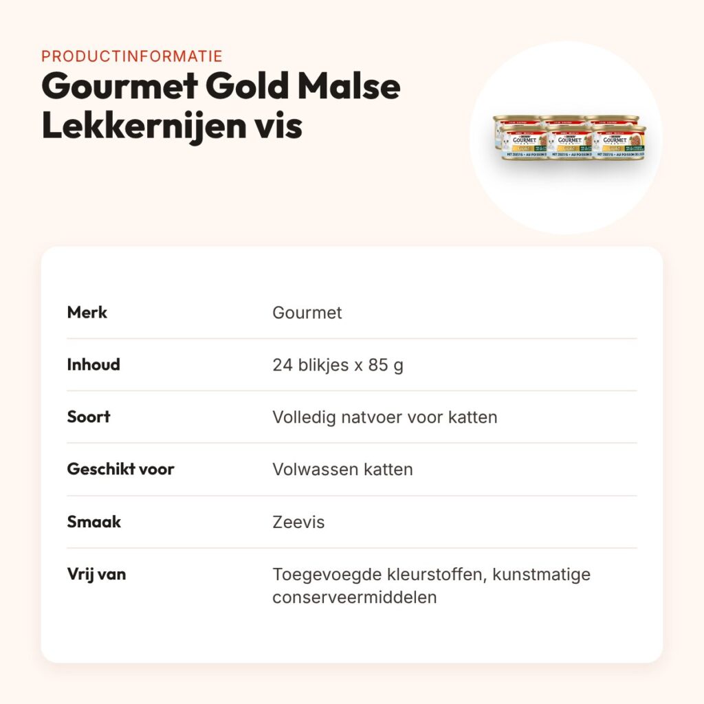 Gourmet Gold kattenvoer Malse Lekkernijen zeevis 24 x 85 g – productinformatie