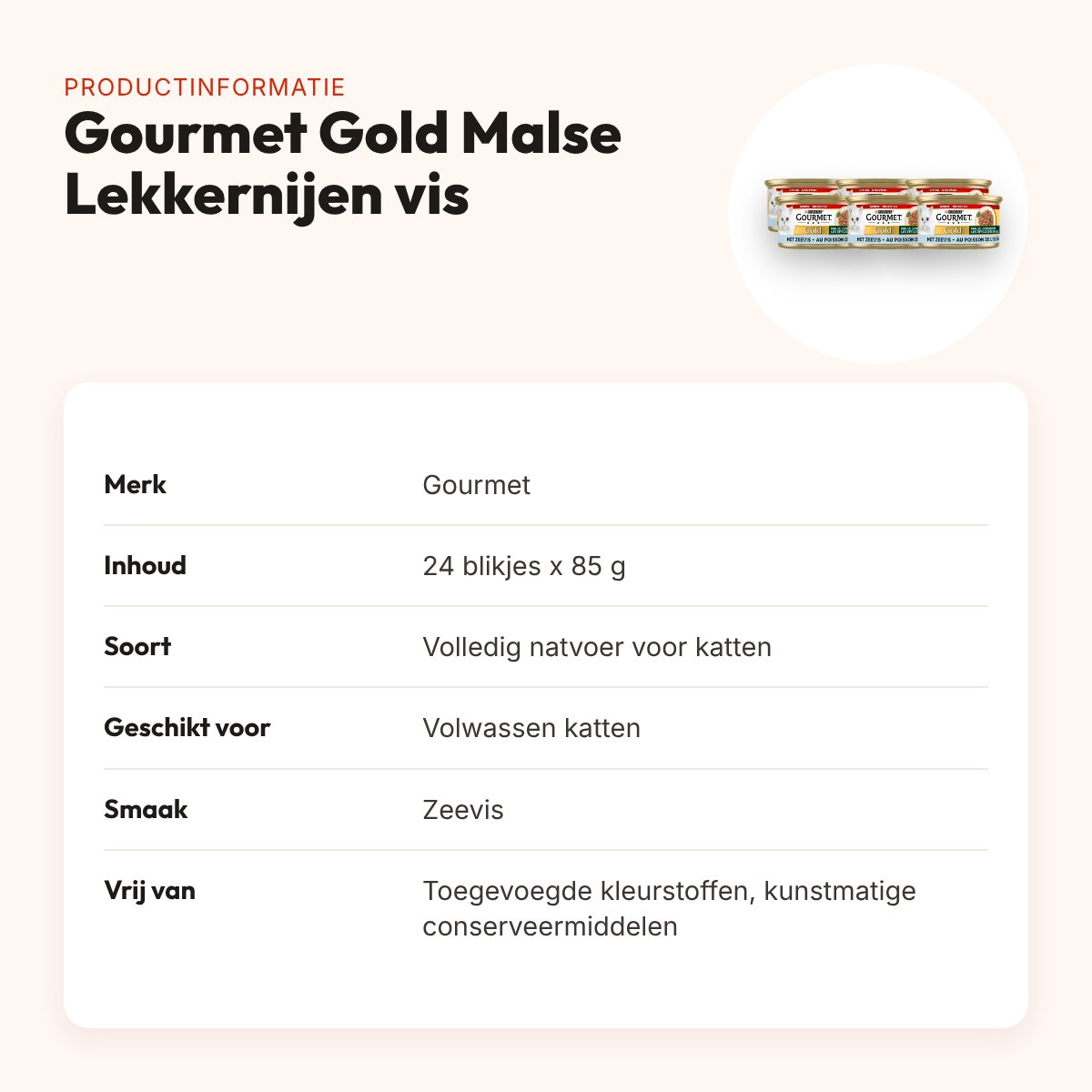 Gourmet Gold kattenvoer Malse Lekkernijen zeevis 24 x 85 g – productinformatie