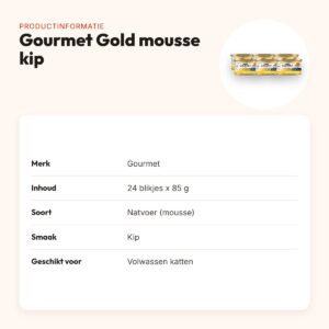 Gourmet Gold kattenvoer mousse kip 24 x 85 g – productinformatie