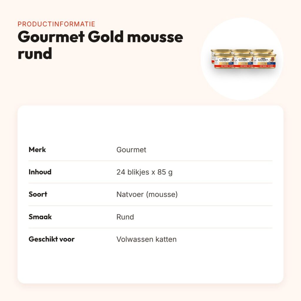 Gourmet Gold kattenvoer mousse rund 24 x 85 g – blikjes – productinformatie