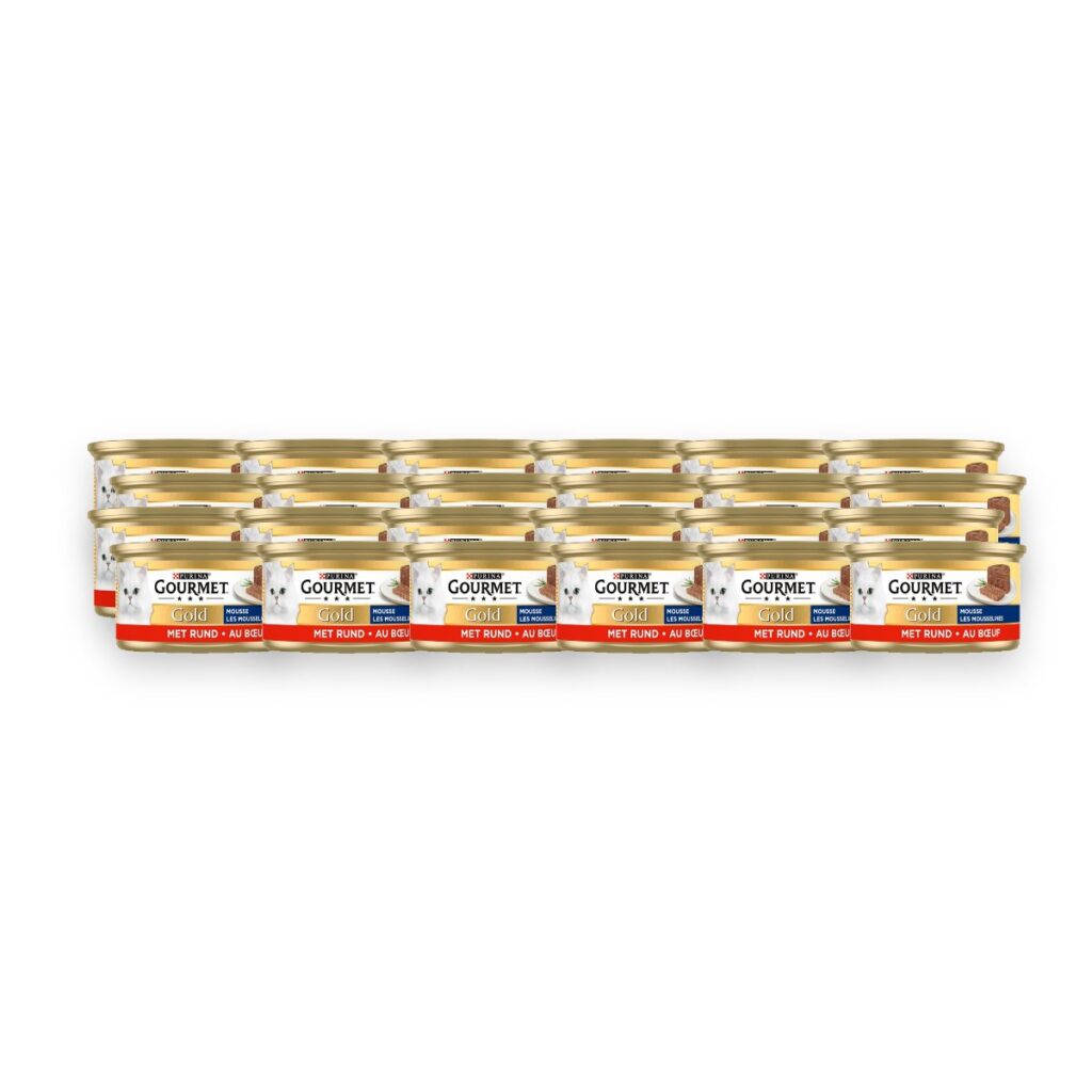 Gourmet Gold kattenvoer mousse rund 24 x 85 g – blikjes