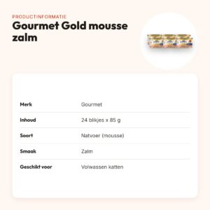 Gourmet Gold kattenvoer mousse zalm 24 x 85 g – productinformatie