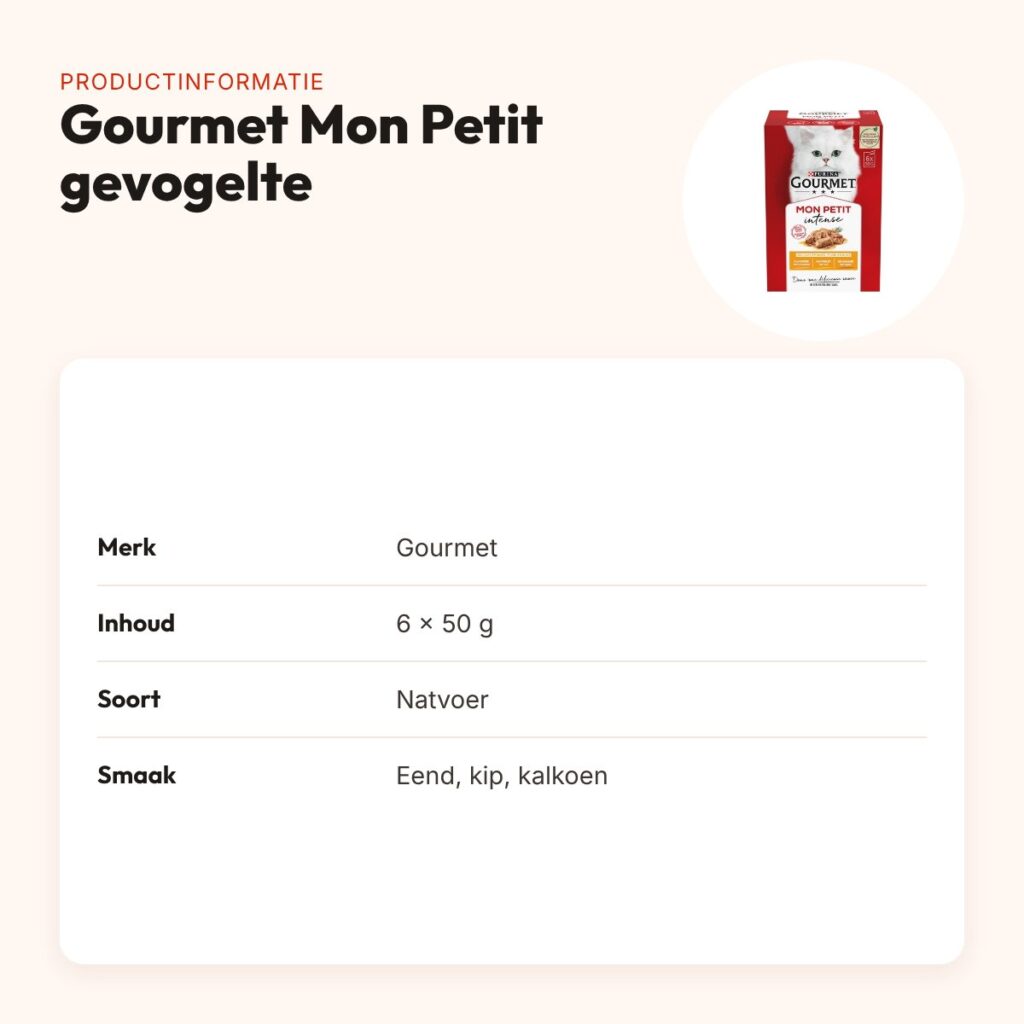 Gourmet Mon Petit gevogelte 6 x 50 g – natvoer voor katten – productinformatie