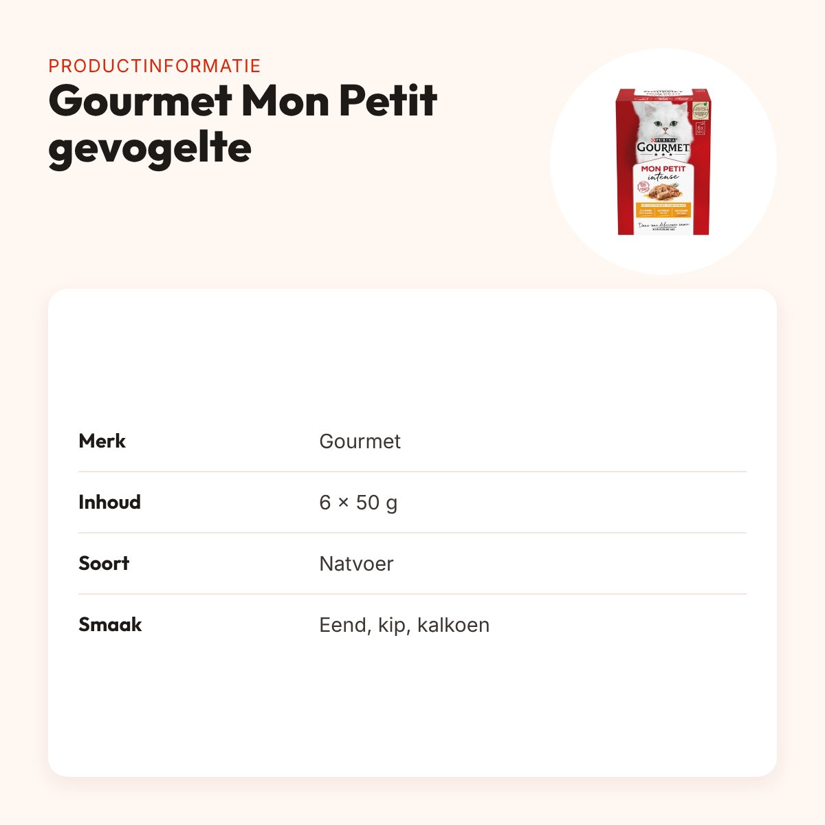 Gourmet Mon Petit gevogelte 6 x 50 g – natvoer voor katten – productinformatie