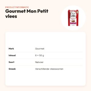 Gourmet Mon Petit vlees 6 x 50 g – natvoer voor katten – productinformatie