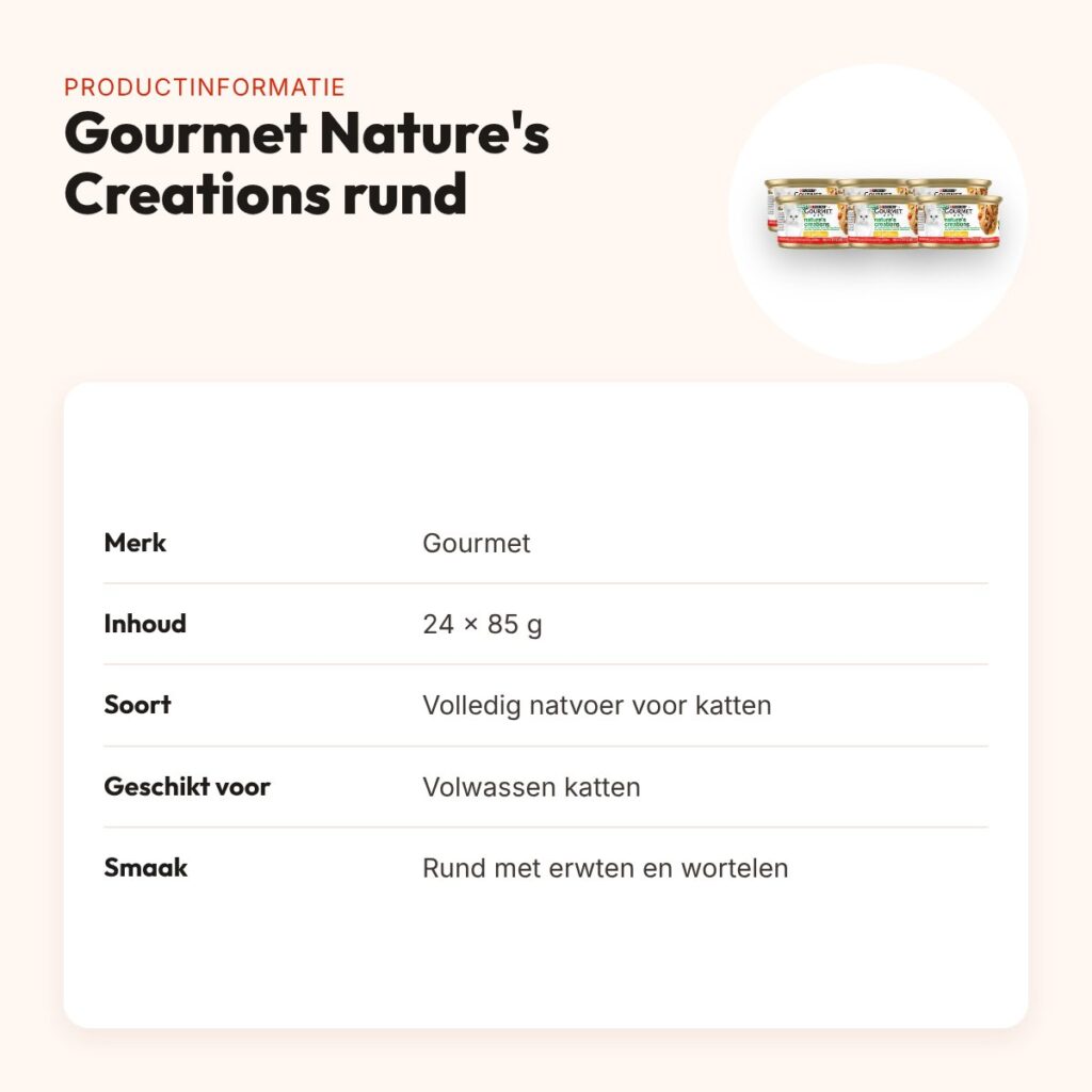 Gourmet Nature's Creations kattenvoer filet rund 24 x 85 g – productinformatie