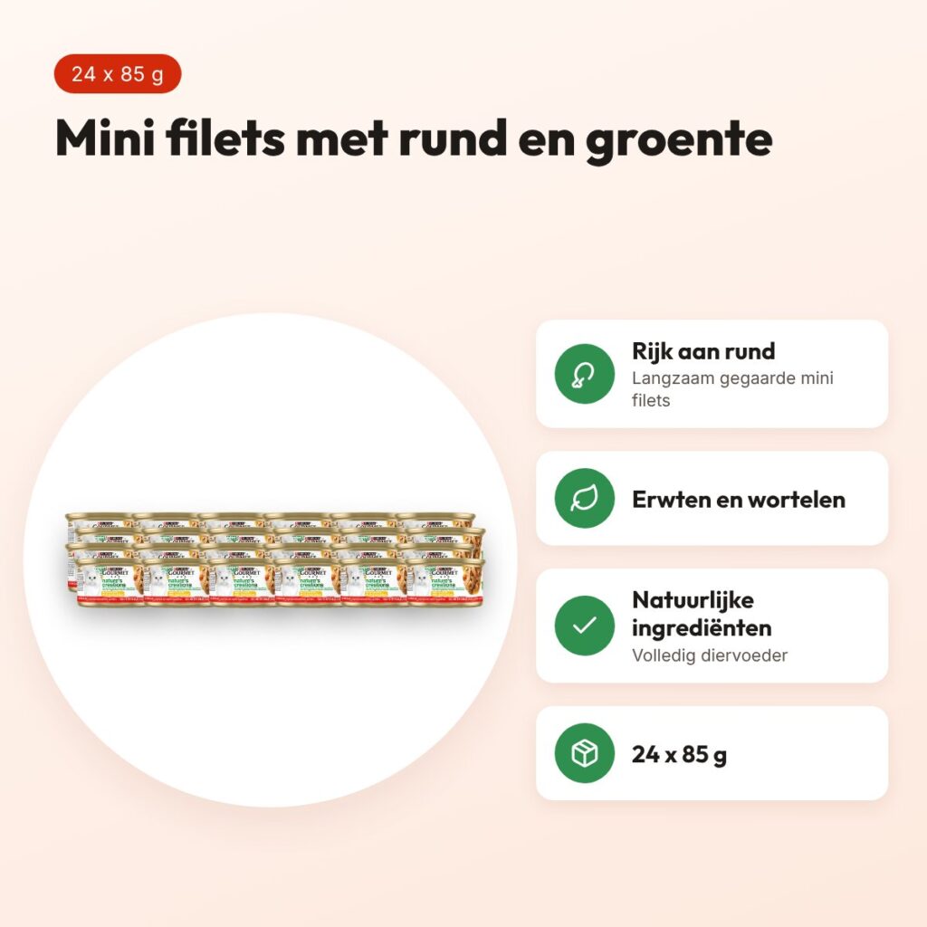 Gourmet Nature's Creations kattenvoer filet rund 24 x 85 g – voordelen