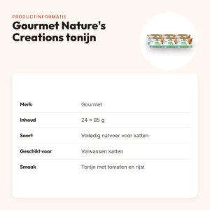 Gourmet Nature's Creations kattenvoer filet tonijn 24 x 85 g – productinformatie