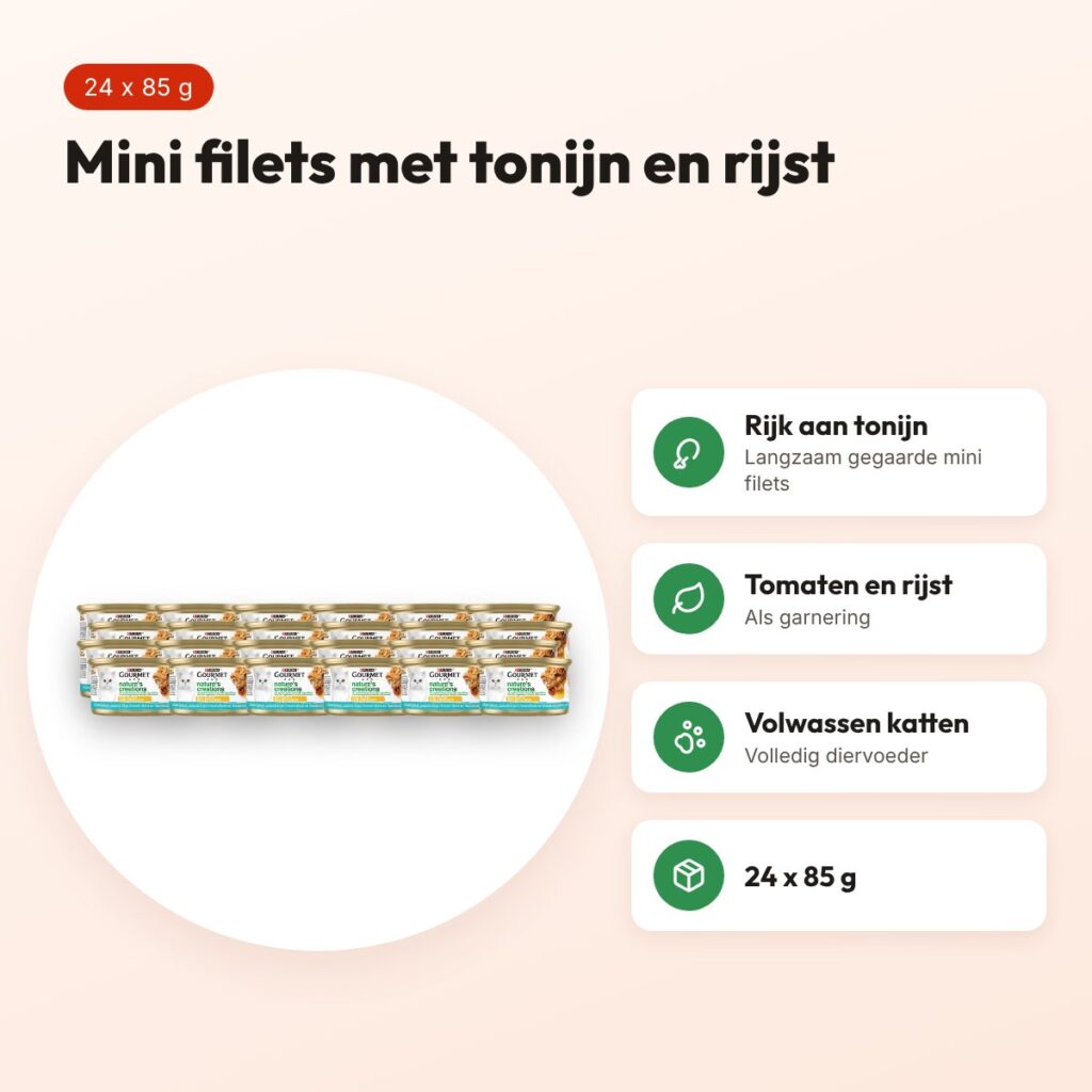 Gourmet Nature's Creations kattenvoer filet tonijn 24 x 85 g – voordelen