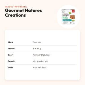 Gourmet Natures Creations Hart van Saus 8 x 85 g – natvoer voor katten – productinformatie