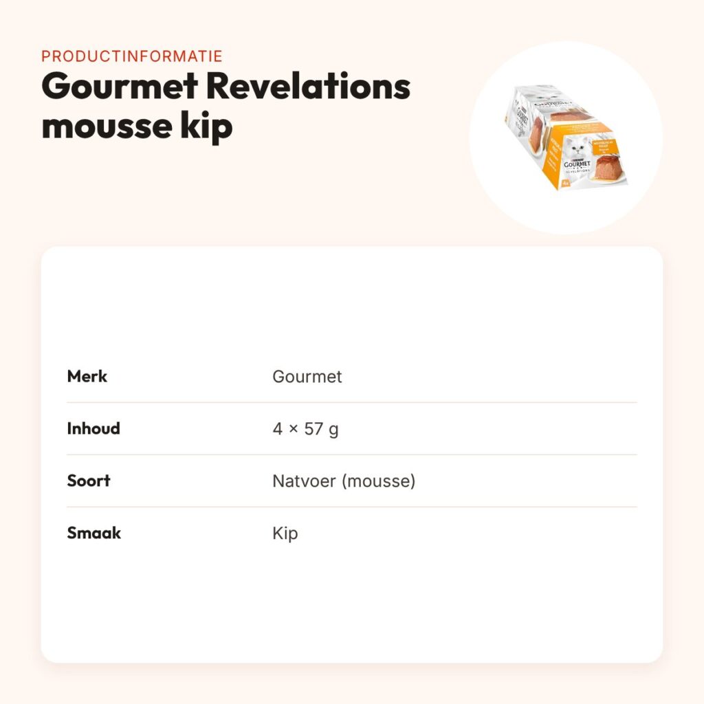 Gourmet Revelations kattenvoer mousse met kip 4 x 57 g – productinformatie