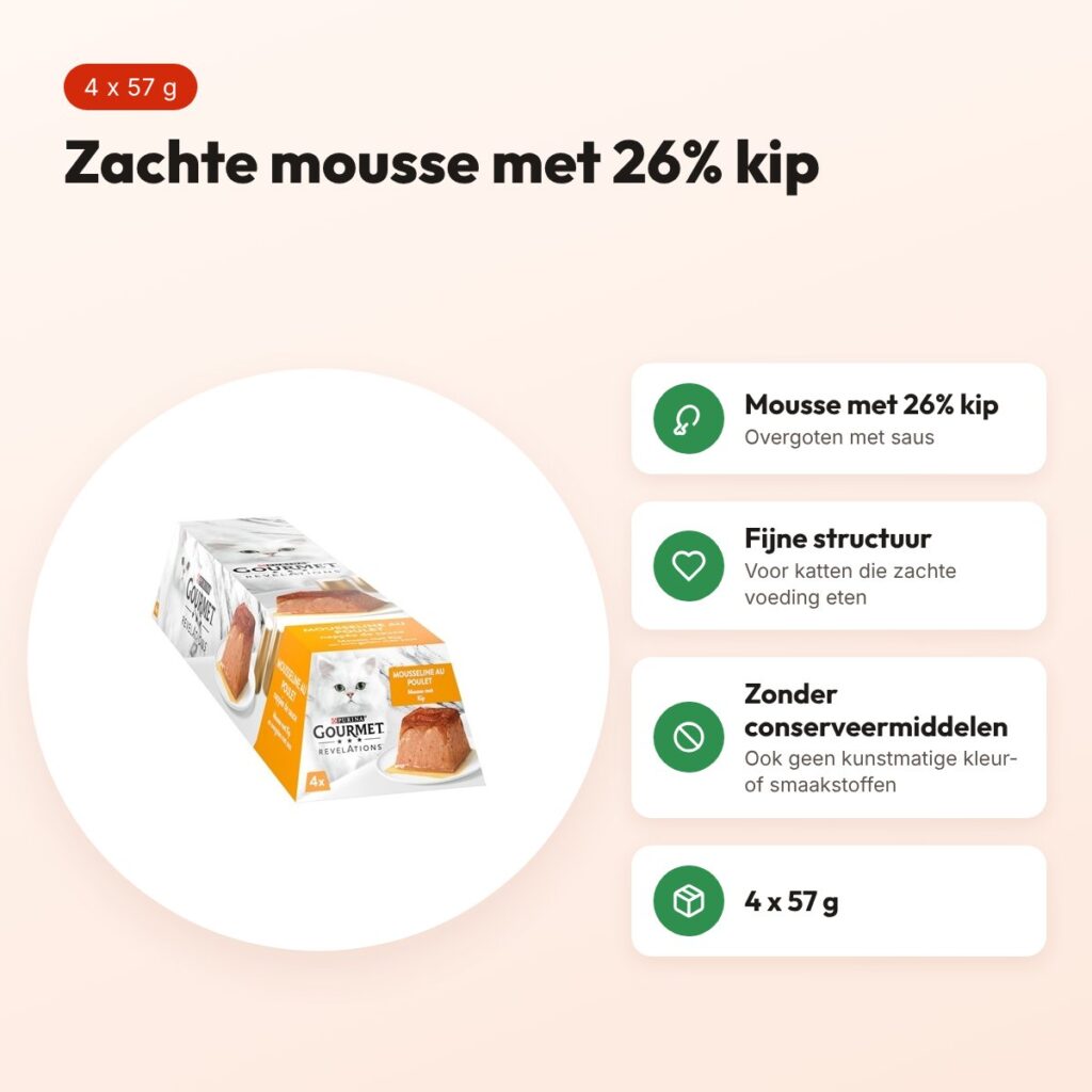 Gourmet Revelations kattenvoer mousse met kip 4 x 57 g – voordelen