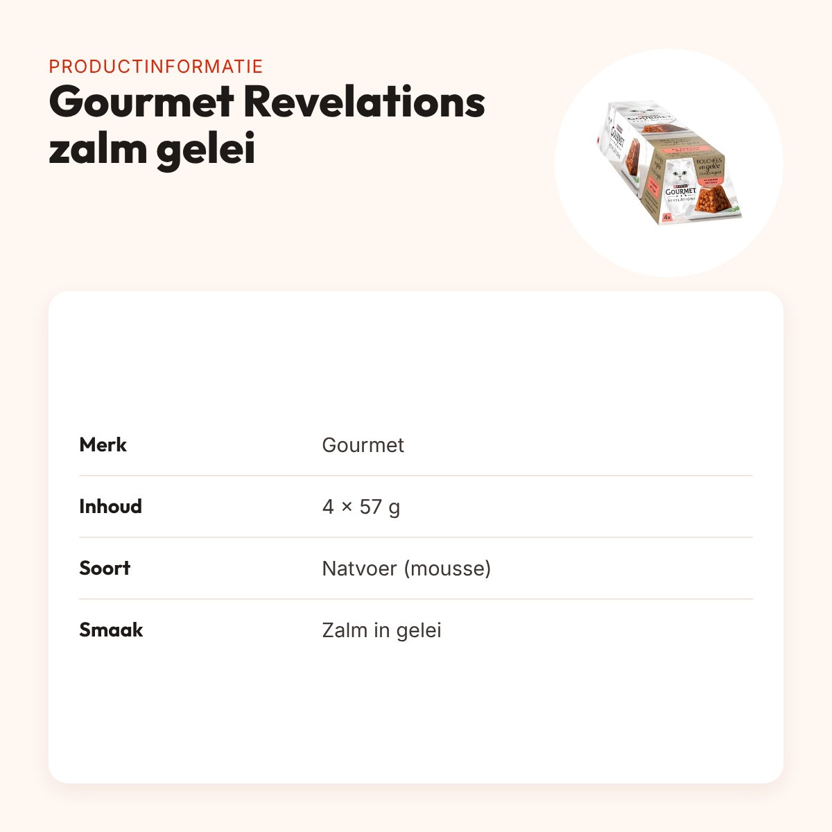 Gourmet Revelations kattenvoer zalm in gelei 4 x 57 g – productinformatie