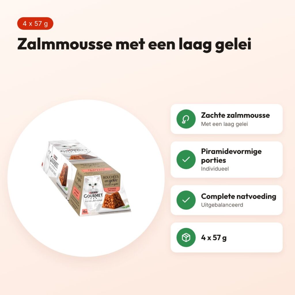 Gourmet Revelations kattenvoer zalm in gelei 4 x 57 g – voordelen