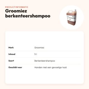 Groomiez berkenteershampoo hond 5 l – gevoelige huid – productinformatie
