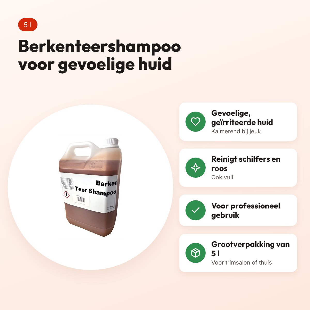 Groomiez berkenteershampoo hond 5 l – gevoelige huid – voordelen