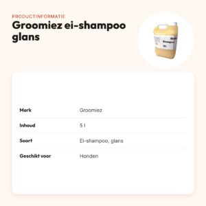 Groomiez ei-shampoo glans hond 5 l – productinformatie