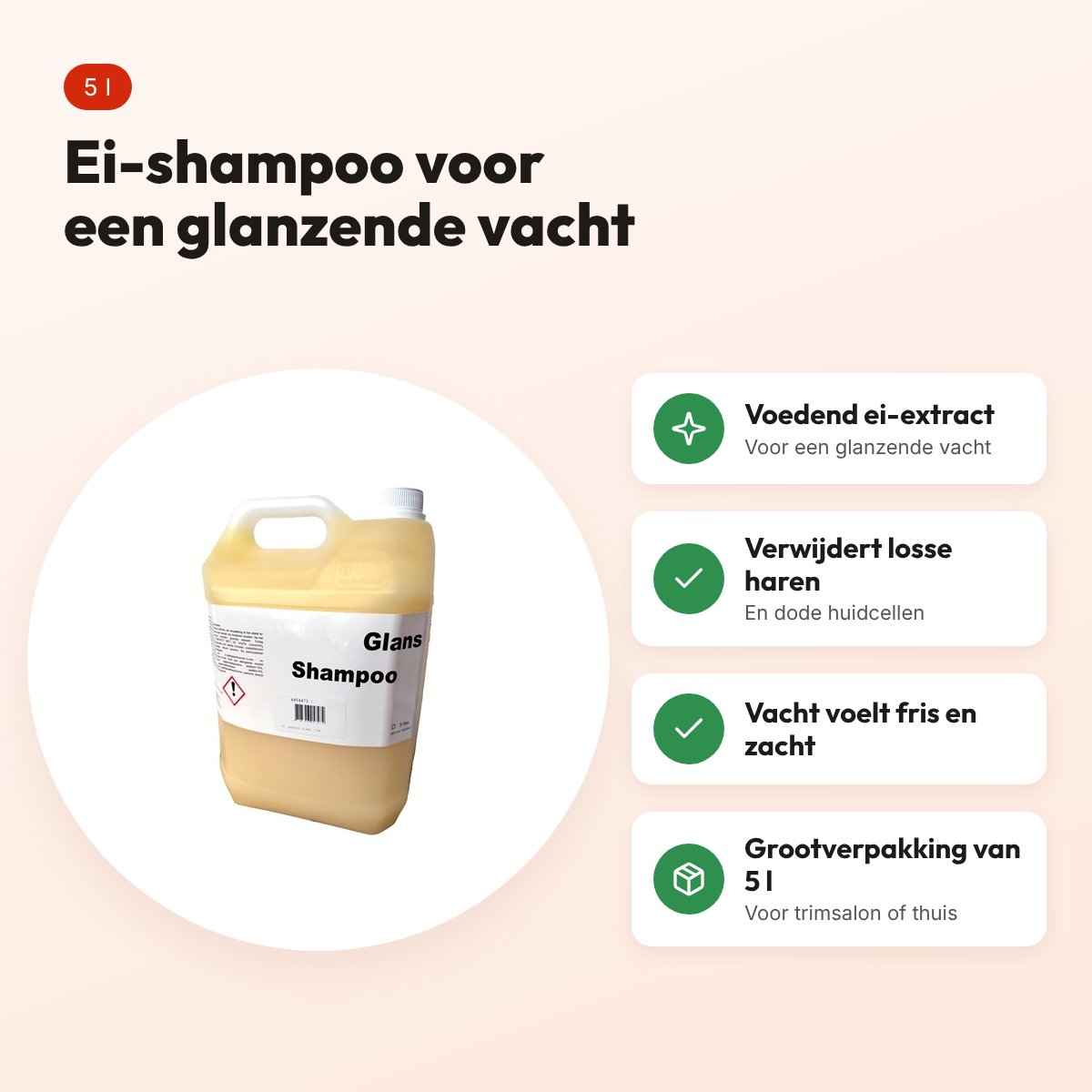 Groomiez ei-shampoo glans hond 5 l – voordelen