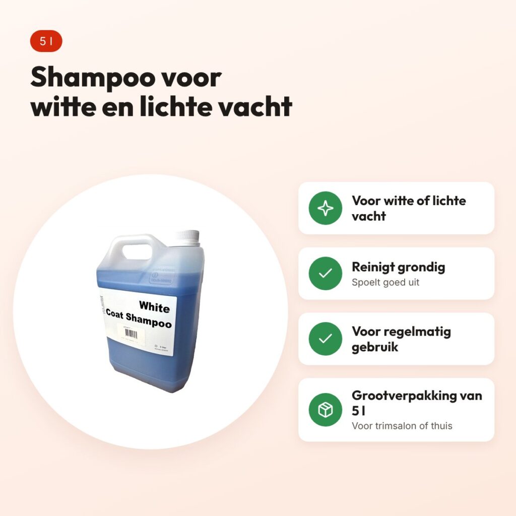 Groomiez hondenshampoo witte vacht 5 l – salonverpakking – voordelen