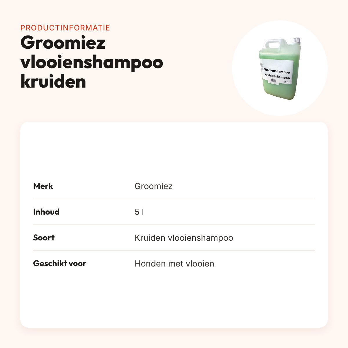 Groomiez kruiden vlooienshampoo hond 5 l – productinformatie