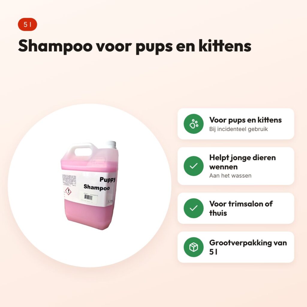 Groomiez puppy- en kittenshampoo 5 l – voor jonge dieren – voordelen