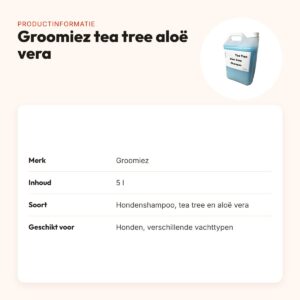 Groomiez tea tree aloë vera hondenshampoo 5 l – grootverpakking – productinformatie