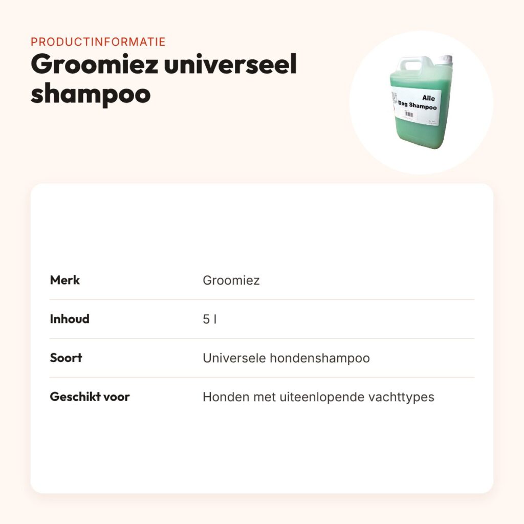 Groomiez universeel hondenshampoo 5 l – voor alle vachttypes – productinformatie