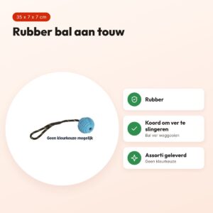 Happy Pet Atomic bal aan touw 35 x 7 x 7 cm – rubber, assorti – voordelen